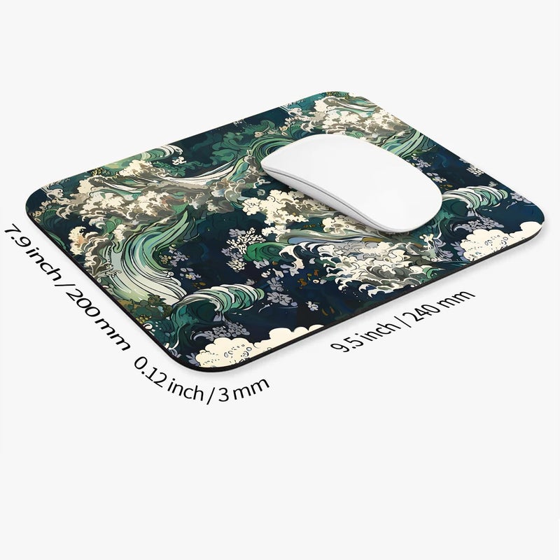 Armanza Square Mouse Pad Japanese Art,Personalized Premium-Textured Custom Mouse Mat Design,Washable Mousepad Lycra Cloth,Non-Slip Rubber Base Computer Mouse Pads for Wireless Mouse - Image 2